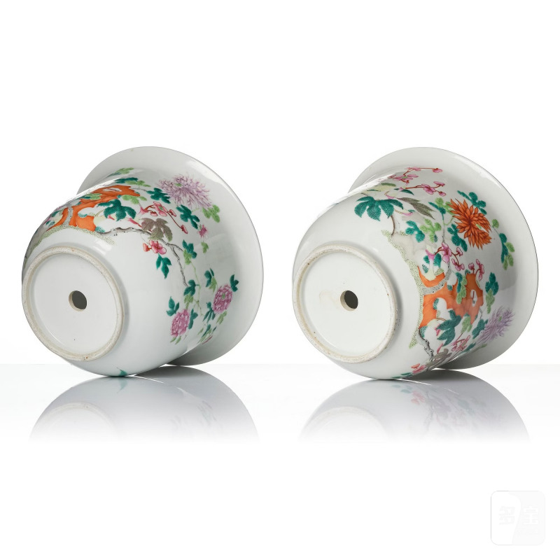 A pair of famille rose flower pots, - 图6